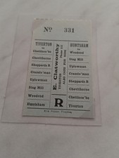 E. CLATWORTHY ( TIVERTON - HUNTSHAM ) - BUS / COACH TRAVEL TICKET