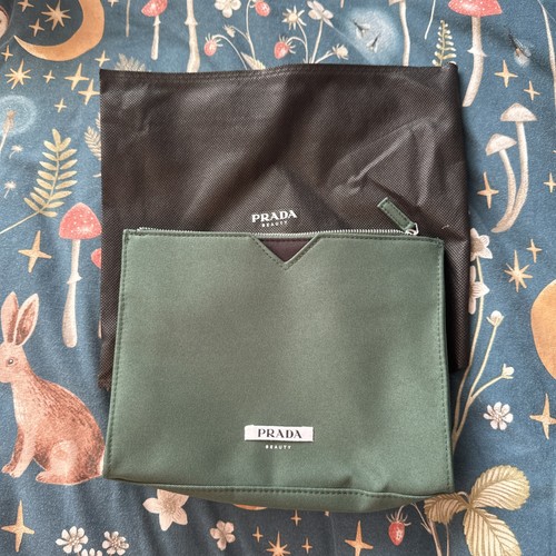 Prada beauty green clutch - prada,