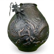 Japanese Bronze Vase Dragon