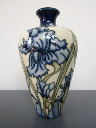 Moorcroft vase blue iris - moorcroft,