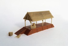 Outland Models Train Railway Layout Wood Style Loading Shed / Platform Z Gauge