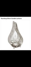 Teardrop Silver Candle Lantern