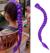 Rumi Hair Long Purple Braid Ponytail 26 Inches Pre Stretched Purple Hair Extensi