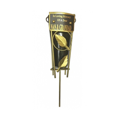Metal grave vases with spike - vases,