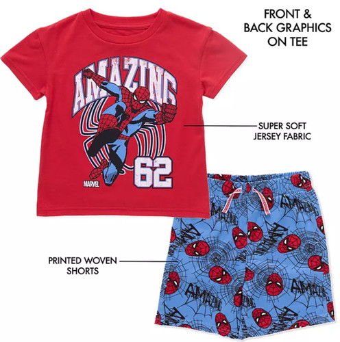 Spiderman shirt shorts set - shirt,