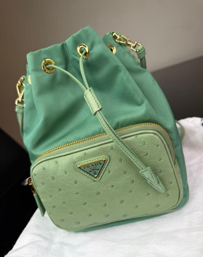 Prada green nylon leather - nylon, &