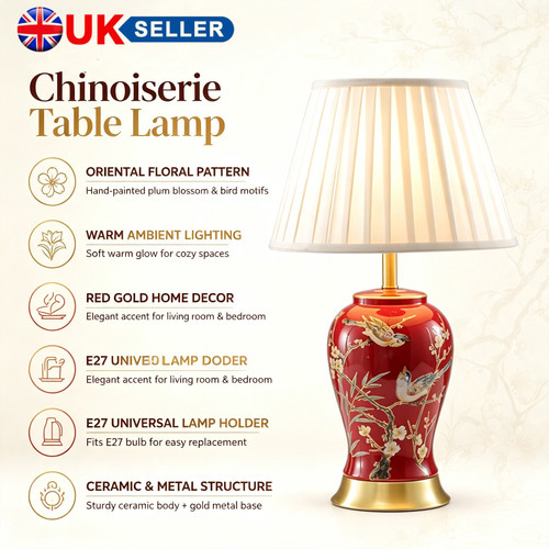 Chinese red ceramic - chinese, lamp
