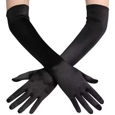 Wedding Gloves Wrist Stretch Satin Finger Long Gloves Prom Costume Accessories