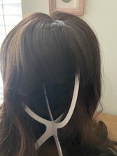 Amazingly Long Dark Brown Wig With Auburn  Streakies With Bangs