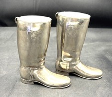 Pair Grenadier Silver Plated Riding Boots Whiskey Measures 1oz & 1.5oz