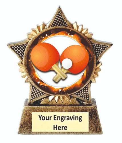 Table tennis trophy star award - tennis,
