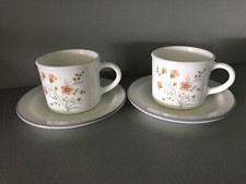 Pyrex Emily Spring Garden Vintage Pyrex Cup & Saucer Set x 2