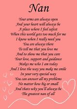 Nan Poem Keepsake Laminated A4