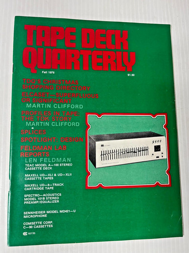 Tape deck quarterly magazine - tape,