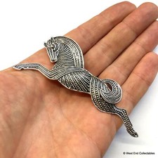 LARGE 4" Celtic Viking Horse Brooch Gift Vintage Art Deco Style Pendant Pin