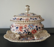 John Denton Bagster (Baxter) 'Celtic China' Lidded Soup Tureen, c. 1825, a/f