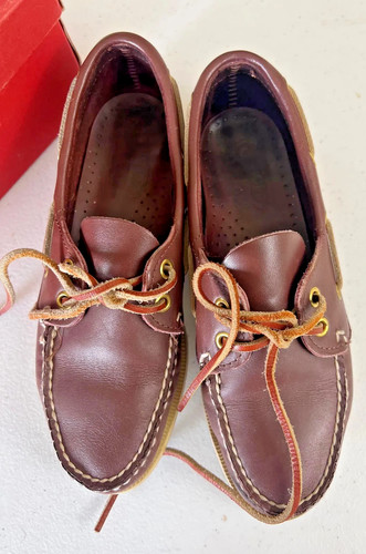 Quoddy brown leather boat - quoddy,