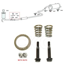 For Peugeot 207 Models MK1 Front Down Pipe Lower Exhaust Gasket Fitting Kit