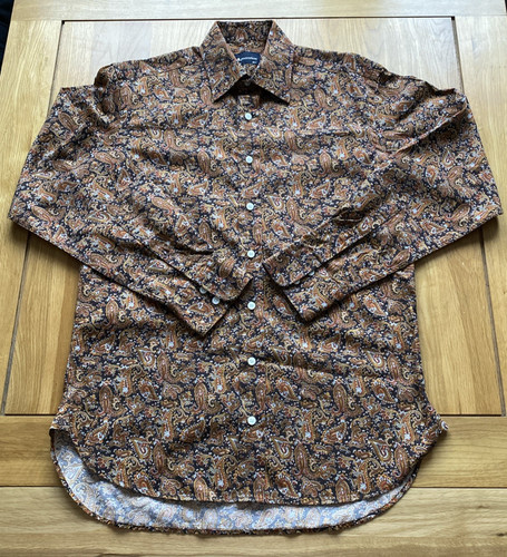 Aquascutum paisley shirt brown - aquascutum,