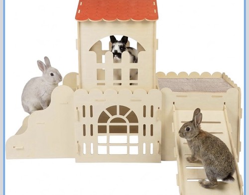 Wooden rabbit house - with, 2