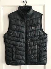 hollister puffer gilet bodywarmer black mens large