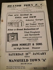 VINTAGE HEANOR TOWN V MANSFIELD TOWN "A" CENTRAL ALLIANCE NORTH 25TH JAN 1958