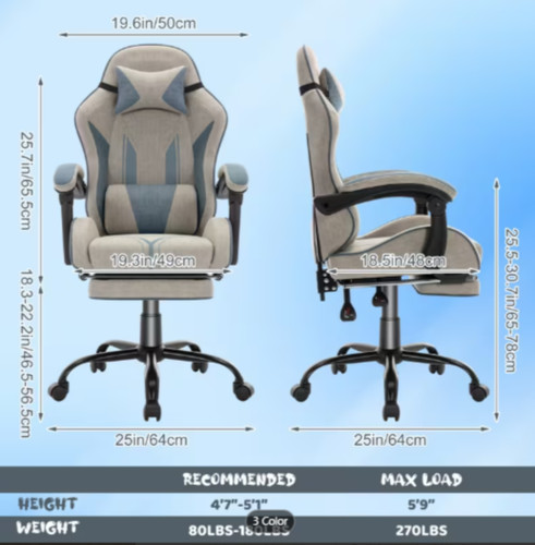Grey gaming chair computer - gaming, chair,