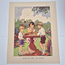 Vintage Poster Macmillan School Telling the Time on the Sundial