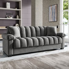 3 Seater Click-Clack Fabric Corner Sofa Bed with Storage Sofabed Padded Loveseat