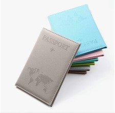 Leather Passport holder Protective Cover Travel Document Bag Glossy PU Leather