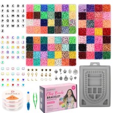 Darhey 14800+ Clay Beads Bracelet Kit 84 Colors Board Alphabet Strings Craft Set