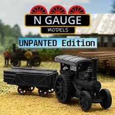 UNPAINTED - 1:148 N Scale Gauge Traction Engine & Logs Trailer (Timber Farm)
