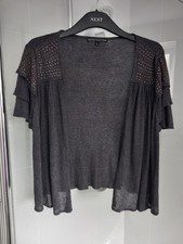 Cardigan Bolero shrug grey silver Studs Marks & Spencer M&S sparkle vgc size 14