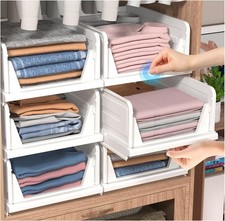 Folding Closet Organisers FOR AUCTION Plastic 6 Packs White