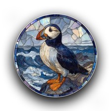Puffin Coastal Bird Stained