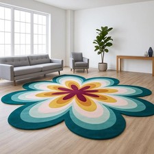 Retro Flower Shaped Rug, Hand