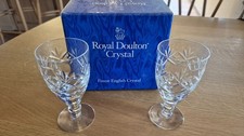 Royal Doulton Georgian Lead Crystal Sherry Glasses Set of 2 Boxed