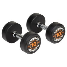 2 x 10kg Mirafit Rubber Dumbbells Weights Workout/Weight Lifting Dumbells #552