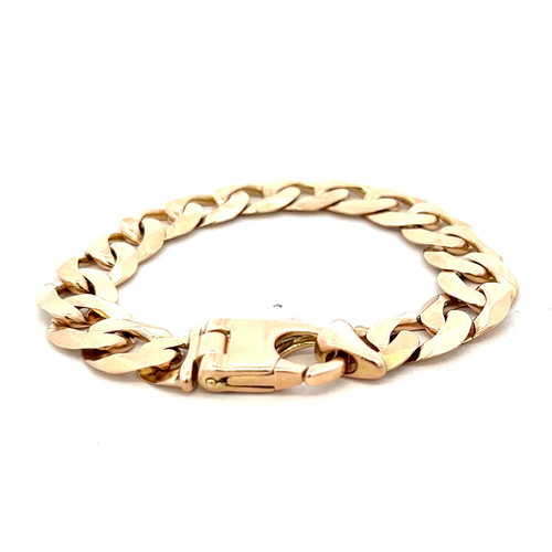9ct yellow gold - curb, bracelet