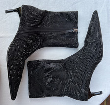 Zara black rhinestone winklepickers with kitten heel. Size 41. New & Tags.