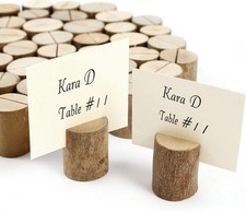 RUSTIC WOOD WEDDING TABLE NUMBER HOLDERS NAME CARD PHOTO MEMO PLACE CARD HOLDER