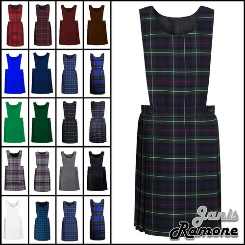 Girls bib pinafore tartan - girls,