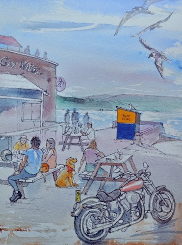 Swanage bay seaside art print - bay,