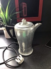 VINTAGE 1950s SWAN  STAINLESS STEEL KETTLE   WORKS PERFECTLY .