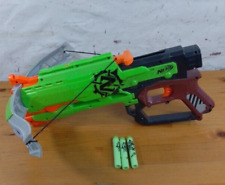 NERF Zombie Strike Crossfire Bow Crossbow With Zombie Green Darts.