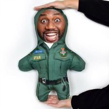 Paramedic Mini Me Face Doll Personalised Add Photo NHS Scrubs Teddy Cushion