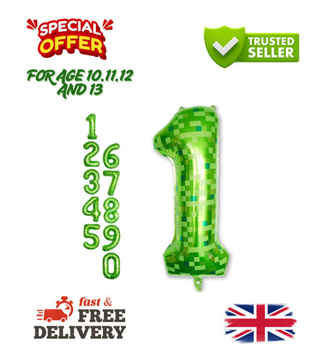Minecraft birthday balloon - minecraft, age