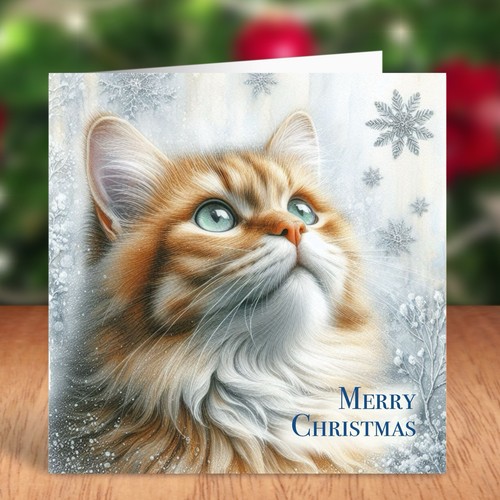 Ginger tabby cat christmas - tabby,