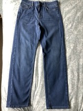 Autograph Women’s High Waisted Straight Leg Jeans Mid Blue Size 14, Long.