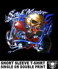 SOUL MASTER CUSTOM CHOPPER MOTORCYCLE RIDER BIKER V-TWIN ENGINE SKULL T-SHIRT 43